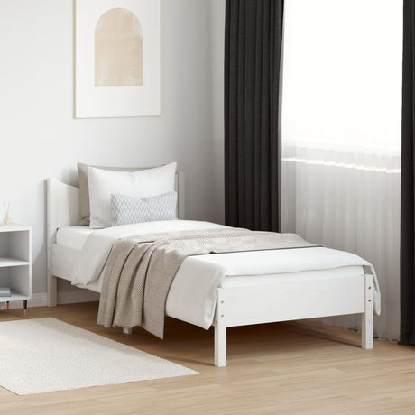 Vidaxl bedframe zonder matras massief grenenhout wit 75x190 cm
