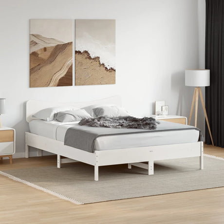 Vidaxl hoofdbord 160 cm massief grenenhout wit