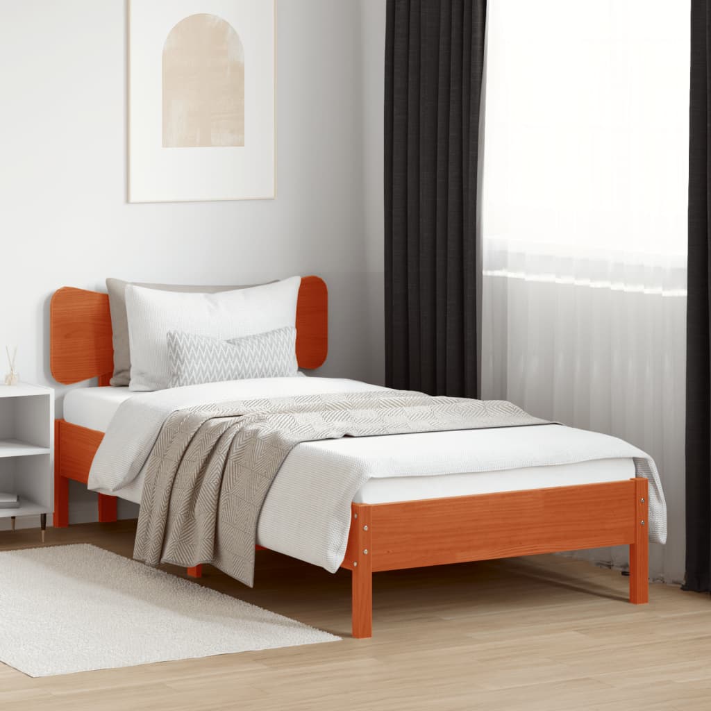 Vidaxl hoofdbord 100 cm massief grenenhout wasbruin
