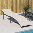 Vidaxl ligbed met kussen 55x199x50 cm poly rattan zwart