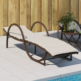 Vidaxl ligbed met kussen 60x199x42 cm poly rattan bruin