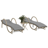 Vidaxl ligstoelen 2 st met tafel poly rattan beige