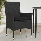 Vidaxl tuinstoelen 2 st met kussens poly rattan zwart