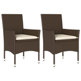 Vidaxl tuinstoelen 2 st met kussens poly rattan bruin