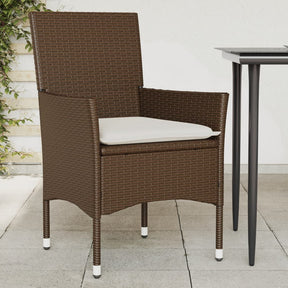 Vidaxl tuinstoelen 2 st met kussens poly rattan bruin