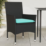 Vidaxl tuinstoelen 2 st met kussens poly rattan zwart