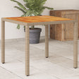 Vidaxl tuintafel 90x90x75 cm poly rattan en acaciahout beige
