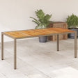 Vidaxl tuintafel 190x90x75 cm poly rattan en acaciahout beige
