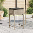 Vidaxl tuinbarkrukken met kussens 2 st poly rattan lichtgrijs