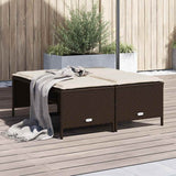 Vidaxl tuinkrukken met kussens 4 st poly rattan bruin