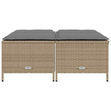 Vidaxl tuinkrukken met kussens 4 st poly rattan beige