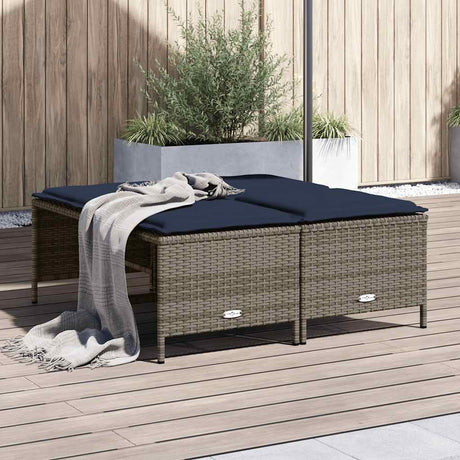 Vidaxl tuinstoelen met kussens 4 stuks grijs polyrotan