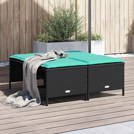 Vidaxl tuinstoelen met kussens 4 stuks zwart polyrotan