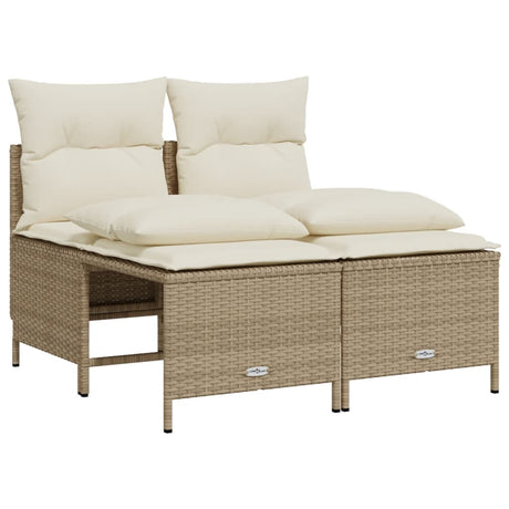Vidaxl 4-delige loungeset met kussens poly rattan beige