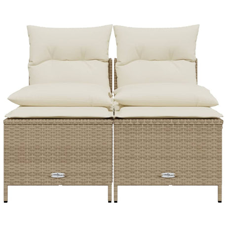 Vidaxl 4-delige loungeset met kussens poly rattan beige