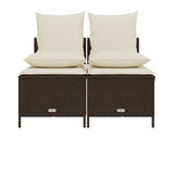Vidaxl 4-delige loungeset met kussens poly rattan bruin