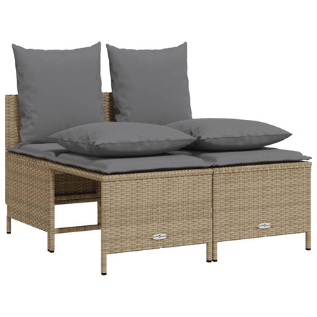Vidaxl 4-delige loungeset met kussens poly rattan beige