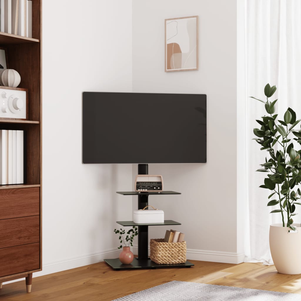 Vidaxl TV Standard Corner Model 3-skikt för 32-65 tum svart