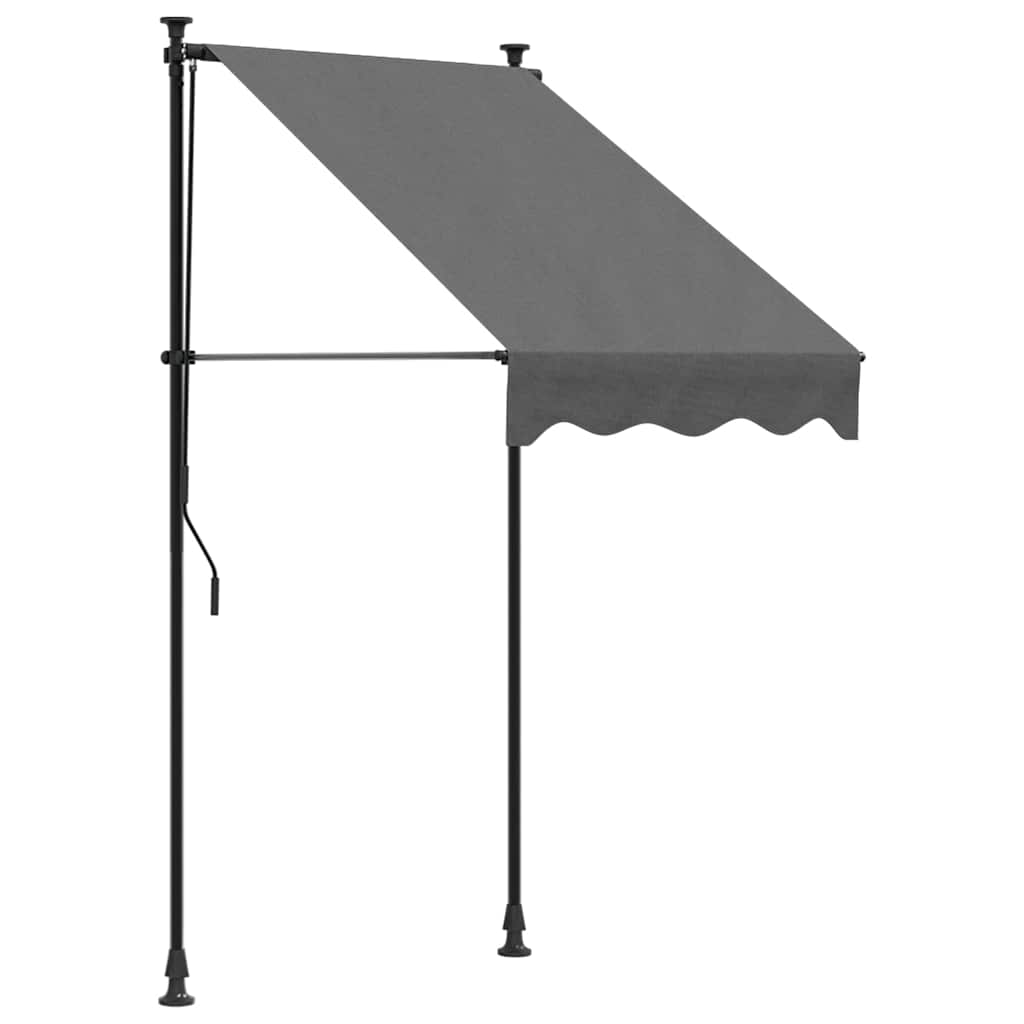 Vidaxl luifel uittrekbaar 100x150 cm stof en staal antracietkleurig