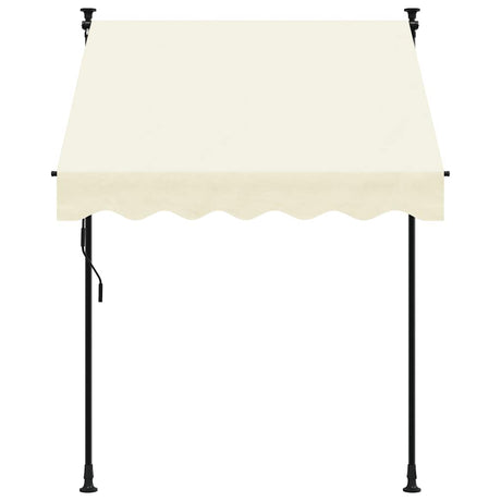 Vidaxl luifel uittrekbaar 150x150 cm stof en staal crèmekleurig