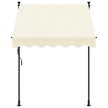 Vidaxl luifel uittrekbaar 200x115 cm stof en staal crèmekleurig