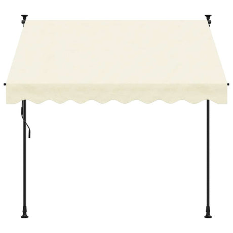 Vidaxl luifel uittrekbaar 250x150 cm stof en staal crèmekleurig