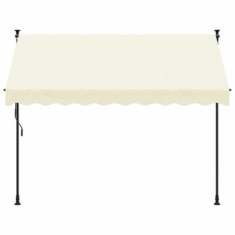 Vidaxl luifel uittrekbaar 300x150 cm stof en staal crèmekleurig