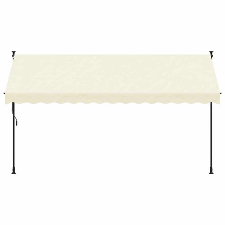 Vidaxl luifel uittrekbaar 350x150 cm stof en staal crèmekleurig