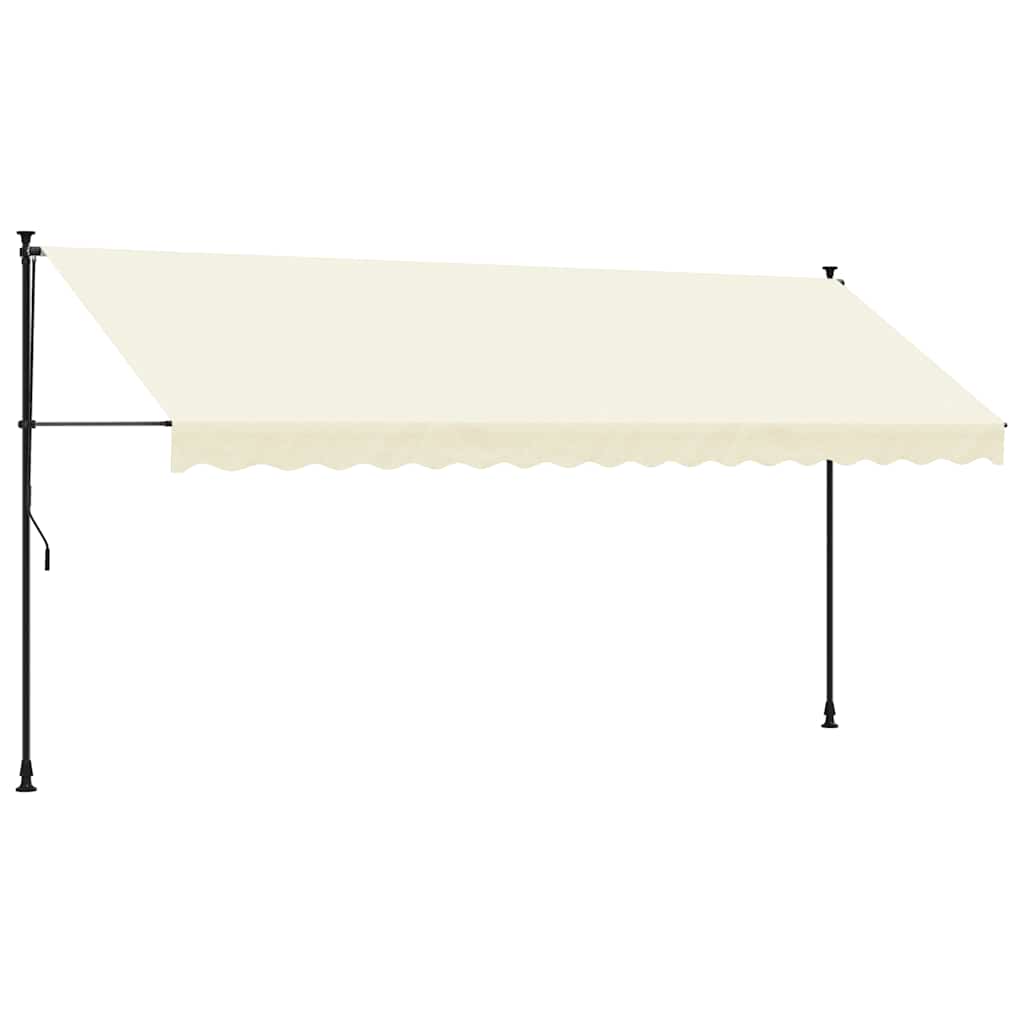 Vidaxl luifel uittrekbaar 400x150 cm stof en staal crèmekleurig