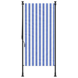 Vidaxl rolgordijn voor buiten 120x270 cm stof en staal blauw en wit