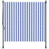 Vidaxl Rouleau aveugle pour l'extérieur de 150x270 cm tissu et acier bleu et blanc