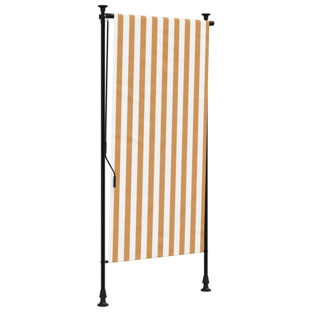 Vidaxl rulleblind for utenfor 100x270 cm stoff og ståloransje og hvitt