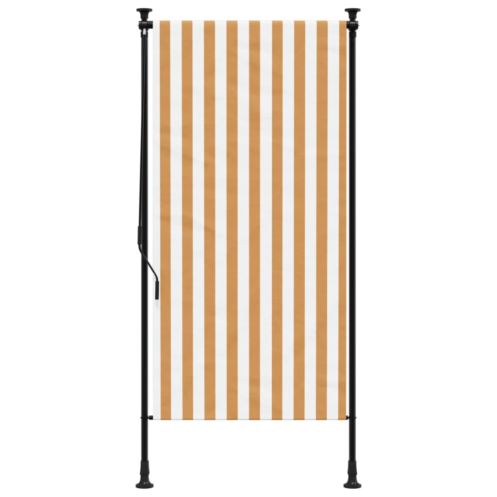 Vidaxl rulleblind for utenfor 100x270 cm stoff og ståloransje og hvitt