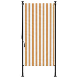 Vidaxl Rouleau à l'aveugle pour l'extérieur du tissu 100x270 cm et en acier orange et blanc