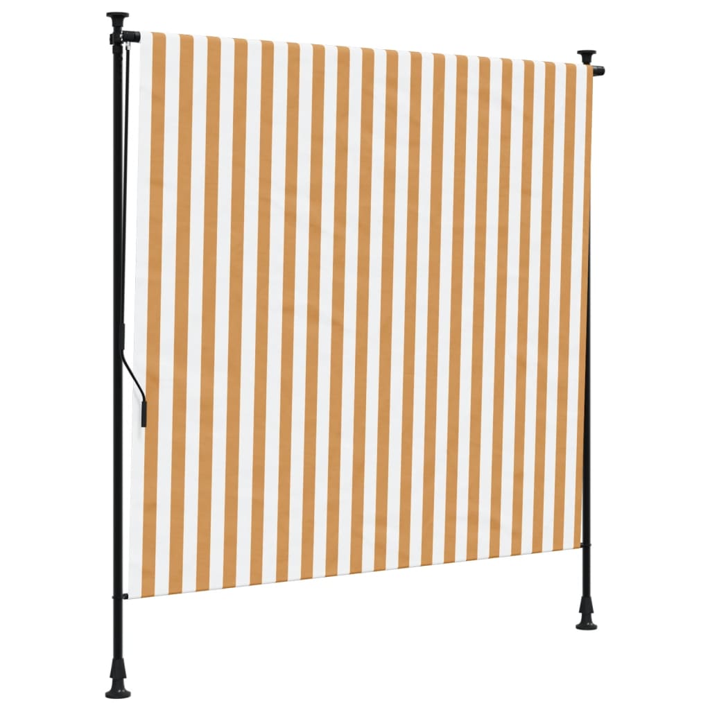 Vidaxl rolgordijn voor buiten 150x270 cm stof en staal oranje en wit