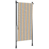 Vidaxl Roller Blind pro venku 100x270 cm tkanina a ocelová žlutá a bílá