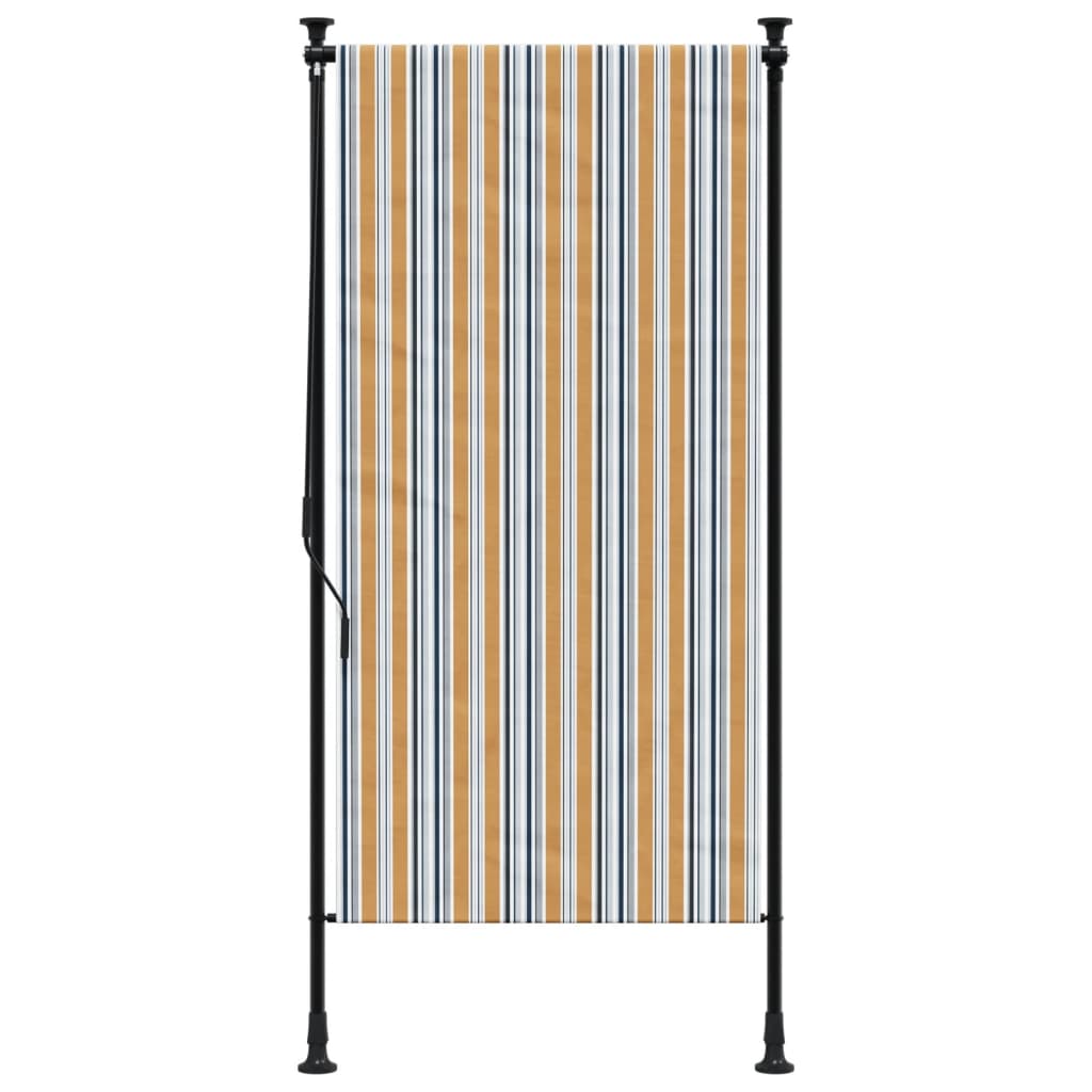 Vidaxl roller blind for outside 100x270 cm fabric and steel yellow and white