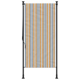 Vidaxl Roller Blind pro venku 100x270 cm tkanina a ocelová žlutá a bílá