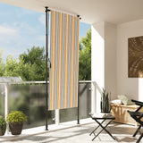 Vidaxl Roller Blind pro venku 100x270 cm tkanina a ocelová žlutá a bílá