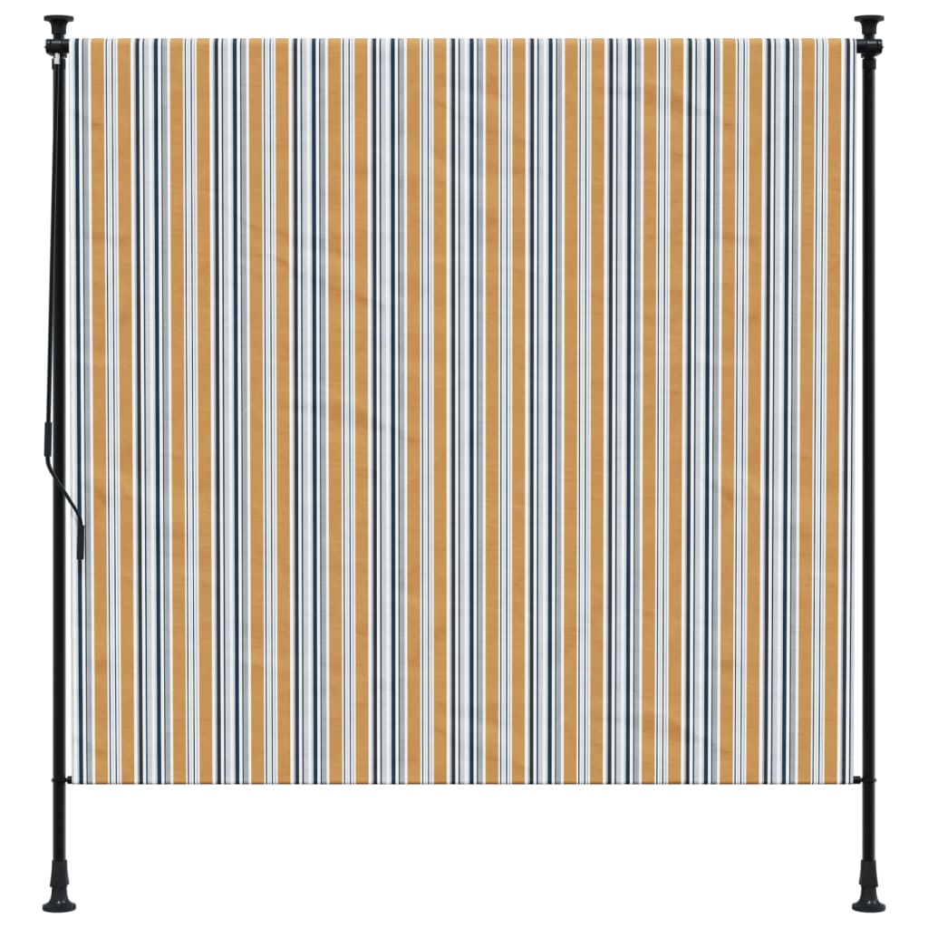 Vidaxl Roller Blind für Außen 200x270 cm Stoff und Stahlgelb und Weiß