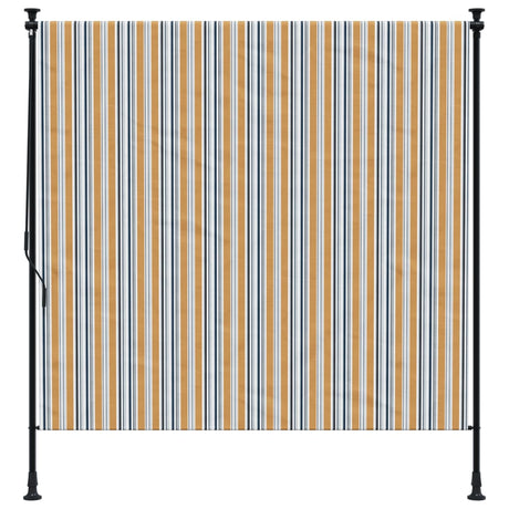 Vidaxl rolgordijn voor buiten 200x270 cm stof en staal geel en wit