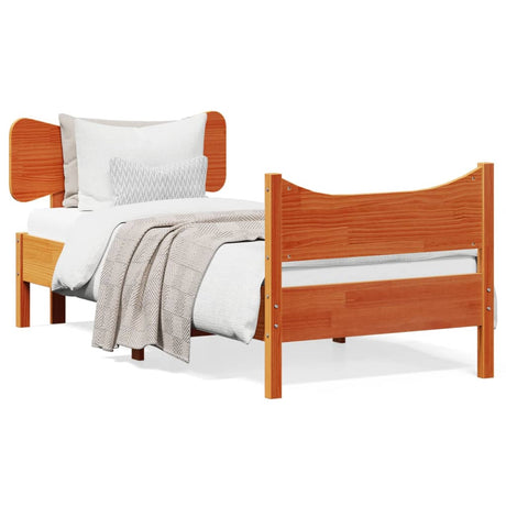 Vidaxl bedframe zonder matras massief grenenhout wasbruin 100x200 cm