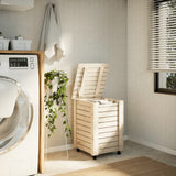 Vidaxl laundry basket with wheels rana 45x45x64 cm solid pine wood