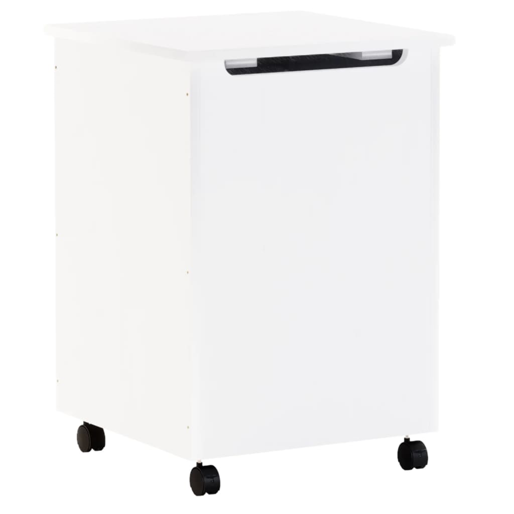 Vidaxl laundry basket with wheels rana 45x45x64 cm solid pine white white