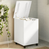 Vidaxl laundry basket with wheels rana 45x45x64 cm solid pine white white