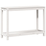 Vidaxl Table de bottton con estante 108x35x75 cm de pino sólido blanco blanco