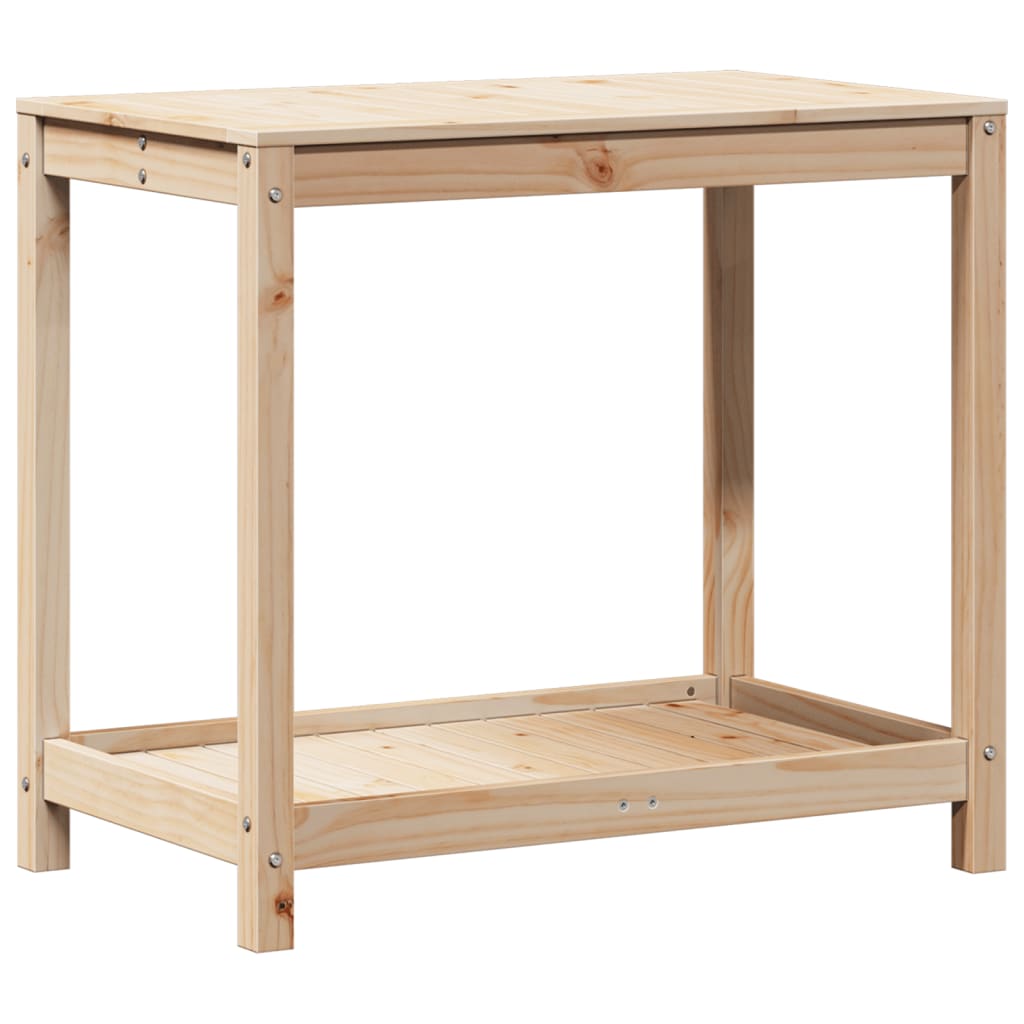 VidaXL Botto table with shelf 82.5x50x75 cm Solid pine