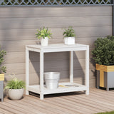 Vidaxl Botton Table con scaffale 82.5x50x75 cm Pine bianco bianco