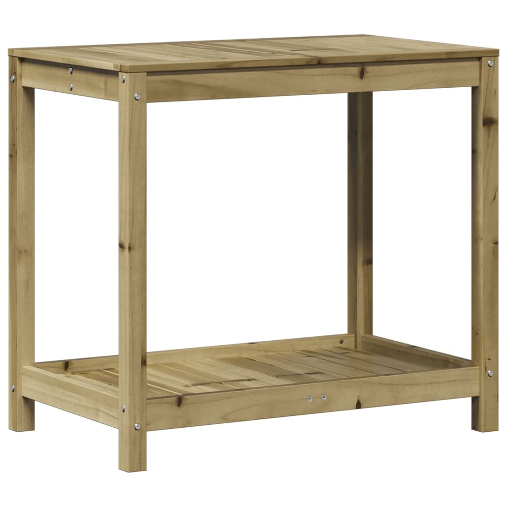 Tavolo di botton Vidaxl con scaffale 82.5x50x75 cm in legno di pino impregnato