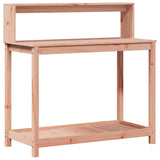 Vidaxl oppottafel met schappen 108x50x109,5 cm massief douglashout